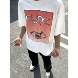 Mens Vintage T-Shirts VINTAGE Old Printed Crew Neck Short Sleeve T-Shirt