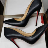 Louboutin-style red bottom shoes exportcl red bottom high heels women's stiletto pointed patent leather flatsfashionsexy style fashionflats