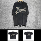 Amiri washed t-shirt distressed letter short sleeves