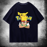 Men and Women Pokemon Pikachu T Shirt Cotton Short Sleeve T-shirt