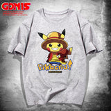 Men and Women Pokemon Pikachu T Shirt Pikachu Joint Name Luffy Chopper Short Sleeve T-shirt