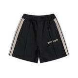 Palm Angels Shorts Flocking Alphabet Stripe Color Match Casual Shorts