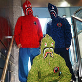 Bathing Ape Hoodie Autumn/Winter Camouflage Shark Hooded Cardigan Sweater Jacket