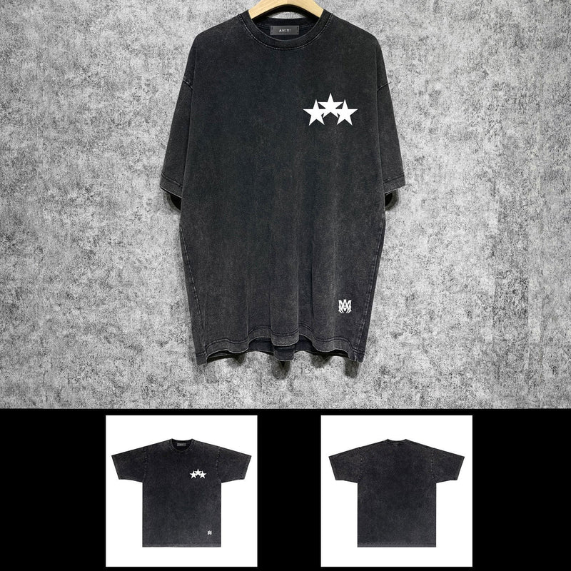 Amiri washed t-shirt five-star spider short sleeves