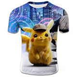 Men and Women Pokemon Pikachu T Shirt Summer Pet Pokemon Pikachu Printed Short Sleeve T-shirt