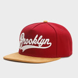 Trendy flat brimmed hat adjustable woolen hat brooklyn for men and women
