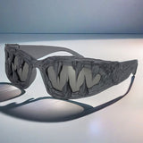 Trendy punk glasses dark style