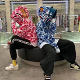 Bathing Ape Hoodie Shark Double Hood Men's and Women's Cardigan Zip Sweater