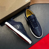 Louboutin-style red bottom shoes cl red bottom shoes calfskin color matching low ankle men's shoes business sports casual sneakers easiest for matchwhite shoes for men