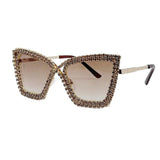 Trendy punk glasses cat eye diamond anti-blue light