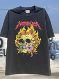 Men Vintage T-Shirts "Metallica" Fear Of God Washed Black Tee