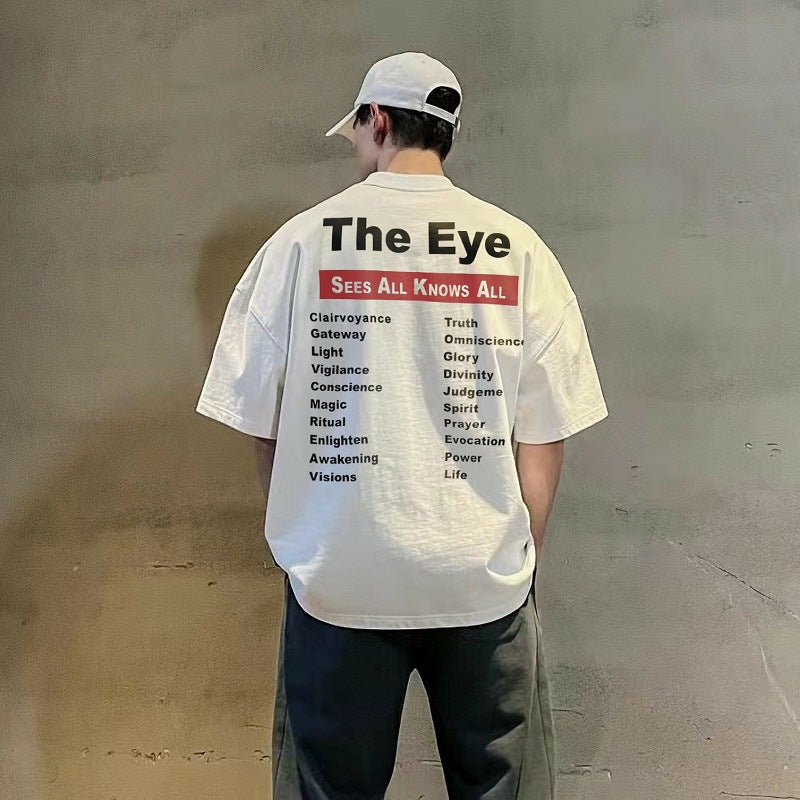 Saint Michael T Shirt the Eye Retro Easy Matching Pure Cotton Loose T-shirt