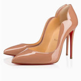 Louboutin-style red bottom shoes exportcl red bottom pointed toe stiletto high heels women's patent leather flatsfashionsexyv mouth style flats