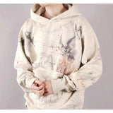 Mens Vintage T-Shirts Saint Michael Washing vintage Loose Hooded Sweater Hoodie