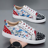 Louboutin-style red bottom shoes spring cl red bottom street sneakers men's shoes trendystudscasual shoes fashion spirit boy shoes