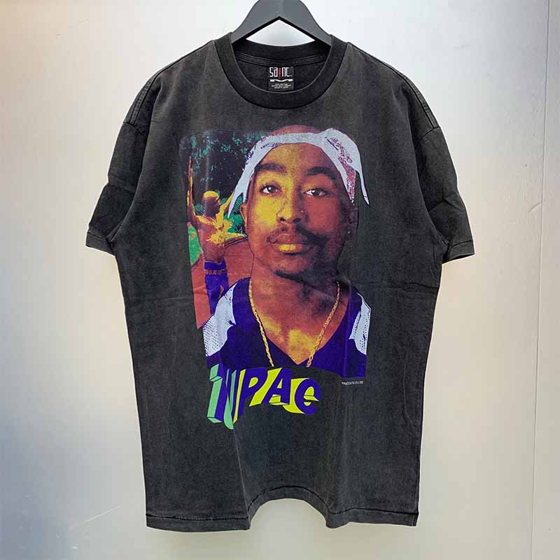 SAINT MICHAEL Vintage T Shirt MKSZY 2pac White Headscarf West Coast Vintage Short Sleeve