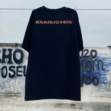 Men Vintage T-Shirts "Rammstein" Band Washed Black Tee