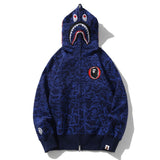 Bathing Ape Hoodie Autumn/Winter Camouflage Shark Hooded Cardigan Sweater Jacket