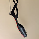 Louboutin-style red bottom shoes clretroeleganceniche stylebows ballet shoes rhinestone silk flatsflats women's hot style ribbon sandals