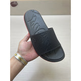Louboutin-style red bottom shoes fashionexportcl red bottom rivets men's slippers summertrendy flip-flops lightweight non-slip beach shoes cool flip-flops