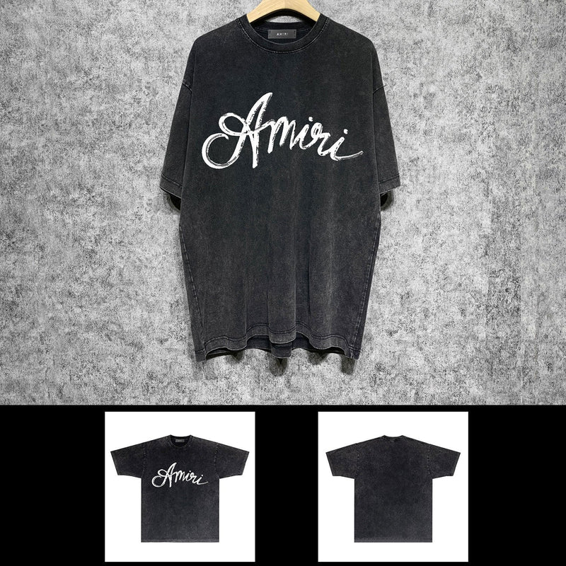 Amiri washed t-shirt ring snake letter short sleeve