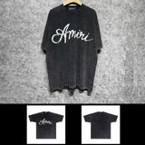 Amiri washed t-shirt ring snake letter short sleeve