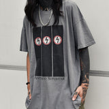 Marilyn Manson T Shirt Vintage Tee Vintage Print Distressed Short Sleeve T-shirt