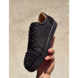 Louboutin-style red bottom shoes european station cl rivet shoes casual sneakers sneakers fashioneasiest for match loafers genuine leather shoes