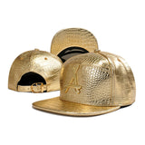 Trendy flat brimmed hat gold adjustable sun shade