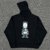 Mens Vintage T-Shirts printed fleece hooded sweater vintage