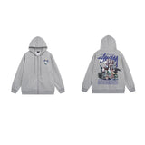 Stussy Hoodie Zip-Up Cardigan Fleece Hooded Sweater