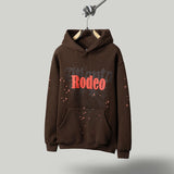 Travis Scott T Shirts FW24 DAYS BEFORE RODEO peripherals spider web print plush hooded sweatshirt