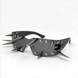 Trendy punk glasses spike all-in-one frameless