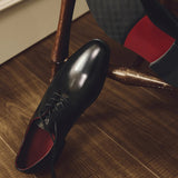 Louboutin-style red bottom shoes derby shoes menclassycl red bottom leather shoes blake thick sole business work clothing pointed toe thin bottom oxford shoes