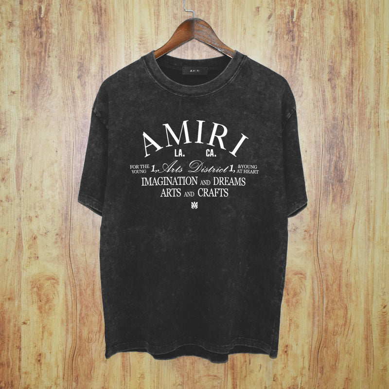 Amiri Washed Distressed T Shirt Printed Trendy Pure Cotton