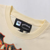 Godspeed T Shirts Guitar Skull Denim Print Casual Crew Neck Short Sleeve Men and Women