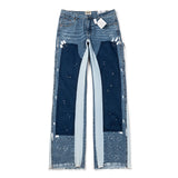 Gallery Dept Jeans handmade ink splashing splicing contrasting color micro-pull denim trousers