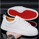 Louboutin-style red bottom shoes europeancl rivetstrendy men's shoes red bottom sneakersfashioneasiest for matchbest selling breathable casual shoes