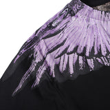 Marcelo Burlon T Shirt MB Violet Wings Pattern Pure Cotton Men and Women Same Style