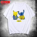 Men and Women Pokemon Pikachu T Shirt Y Pikachu Short Sleeve T-shirt