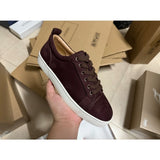 Louboutin-style red bottom shoes european cl style gridsmen's shoes cowhide rivets hot diamond low-top red bottom shoes couple sneakers casualeasiest for match