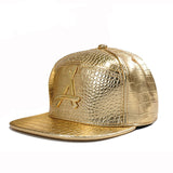 Trendy flat brimmed hat gold adjustable sun shade