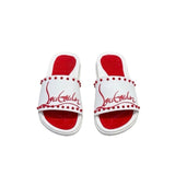 Louboutin-style red bottom shoes exclusively for clin stock red bottom rivets non-slipflats flat heel classic one-word beach sandals outdoor men's shoes