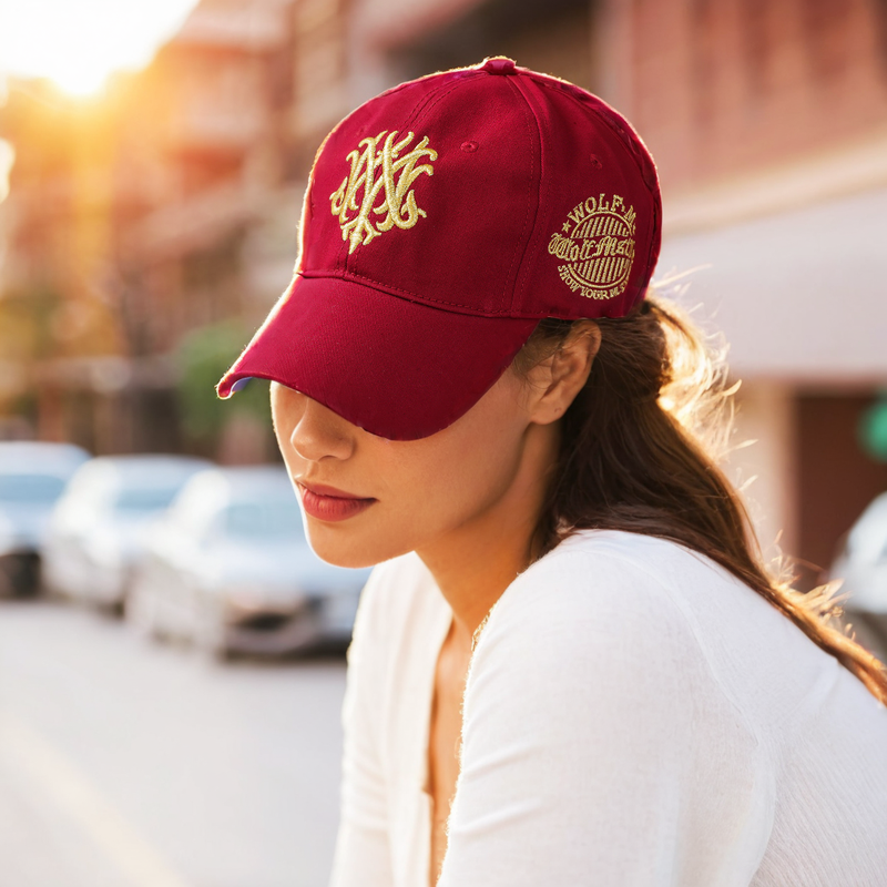 Womens Hat Letter Embroidered Satin