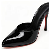 Louboutin-style red bottom shoes exportfrenchcl red bottom women's stiletto shoes sexy pointed toe flatsflats high heels fish mouth women's shoes