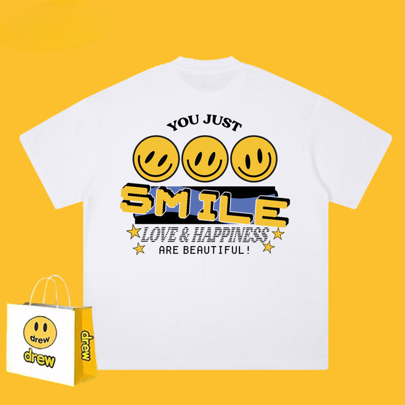 Drew T Shirts Short Sleeve T-shirt Alphabet Graffiti Print