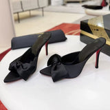 Louboutin-style red bottom shoes cmexport pointed toe cl high heels red super high heel women's stiletto open toe half drag red bottom sandals