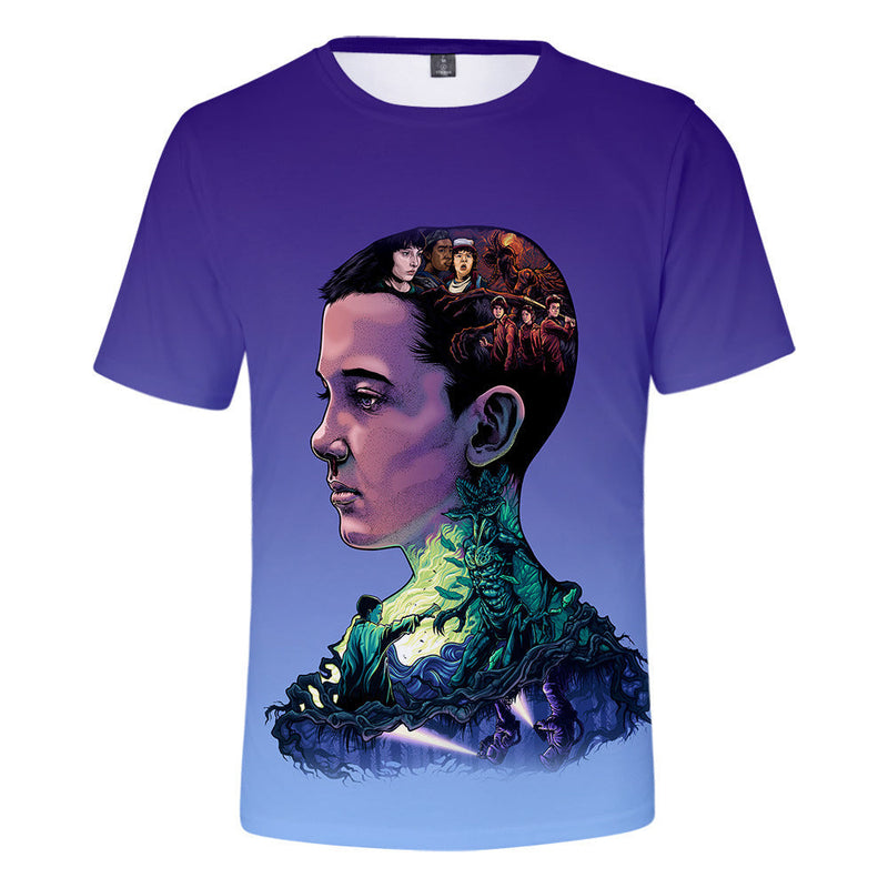 Stranger Things T Shirt Summer Stranger-Thing 3 3D Digital Casual Short Sleeve T-shirt