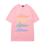 We11 Done T Shirts Color Letter Print Loose Large Size Men and Women Same Style