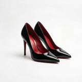 Louboutin-style red bottom shoes exportcl red bottom high heels women's stiletto pointed black patent leather flatsfashion style sexy single women's genuine leather